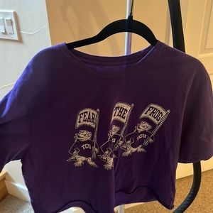TCU FEAR THE FROG CROP TOP